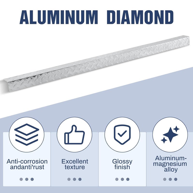 Yaocom 1.97" x 1.97" x 47.3" Aluminum Diamond Plate Angle. 063 Inch 16 Gauge Metal Wall Edge Corner Protector Guard - Image 4